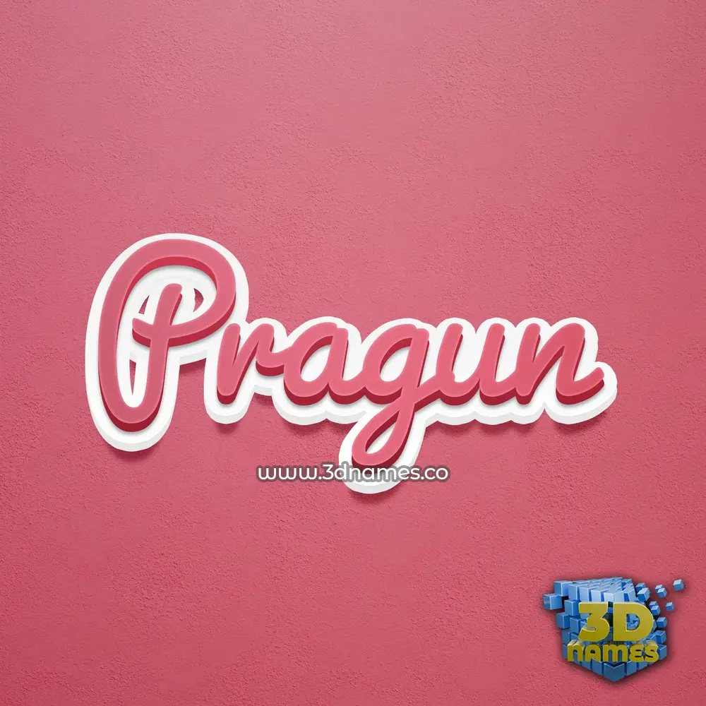 pragun in Red Scribble style - 3D name wallpaper