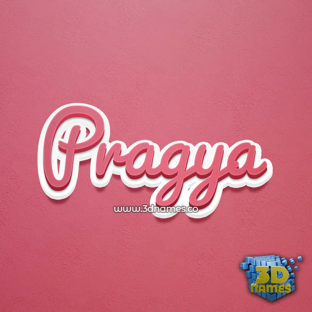 pragya in Red Scribble style - 3D name wallpaper