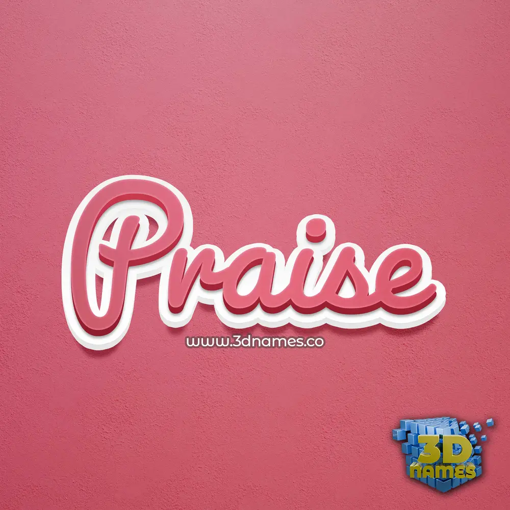 praise in Red Scribble style - 3D name wallpaper