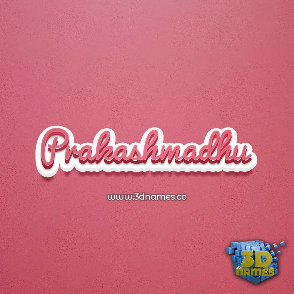 prakashmadhu in Red Scribble style - 3D name wallpaper