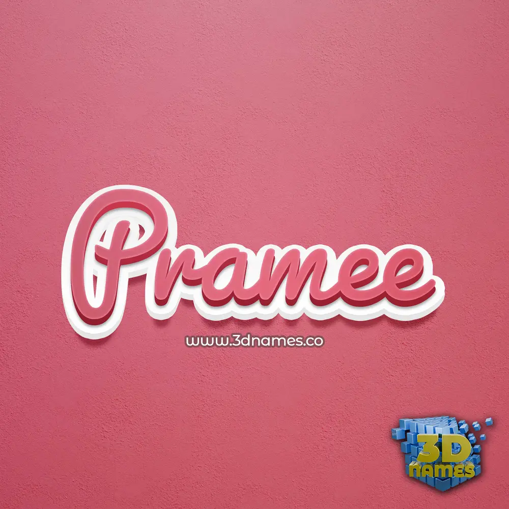 pramee in Red Scribble style - 3D name wallpaper