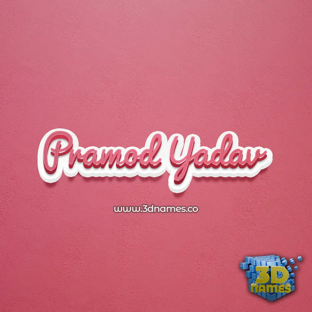 pramod yadav in Red Scribble style - 3D name wallpaper
