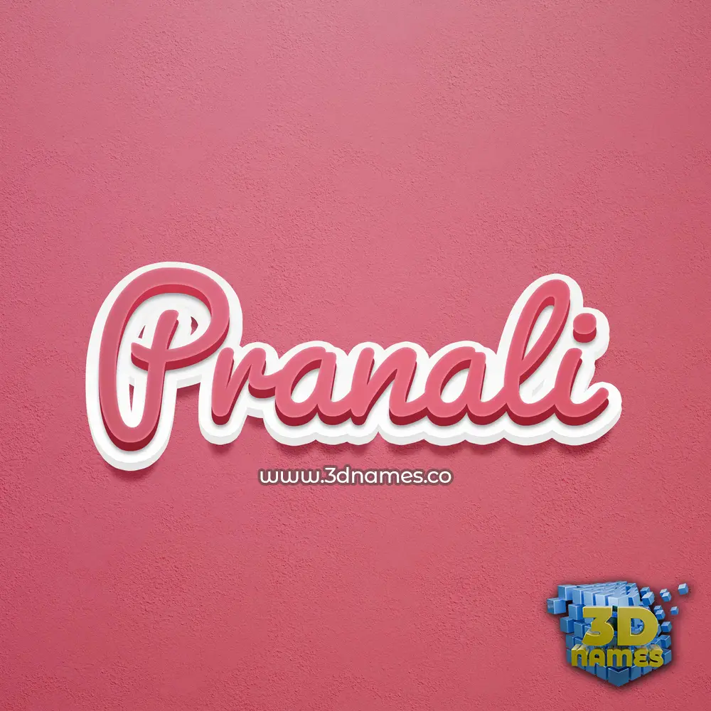 pranali in Red Scribble style - 3D name wallpaper