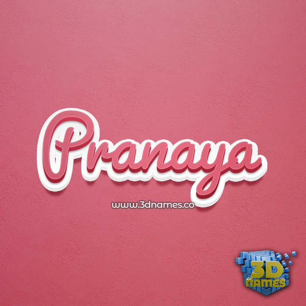 pranaya in Red Scribble style - 3D name wallpaper