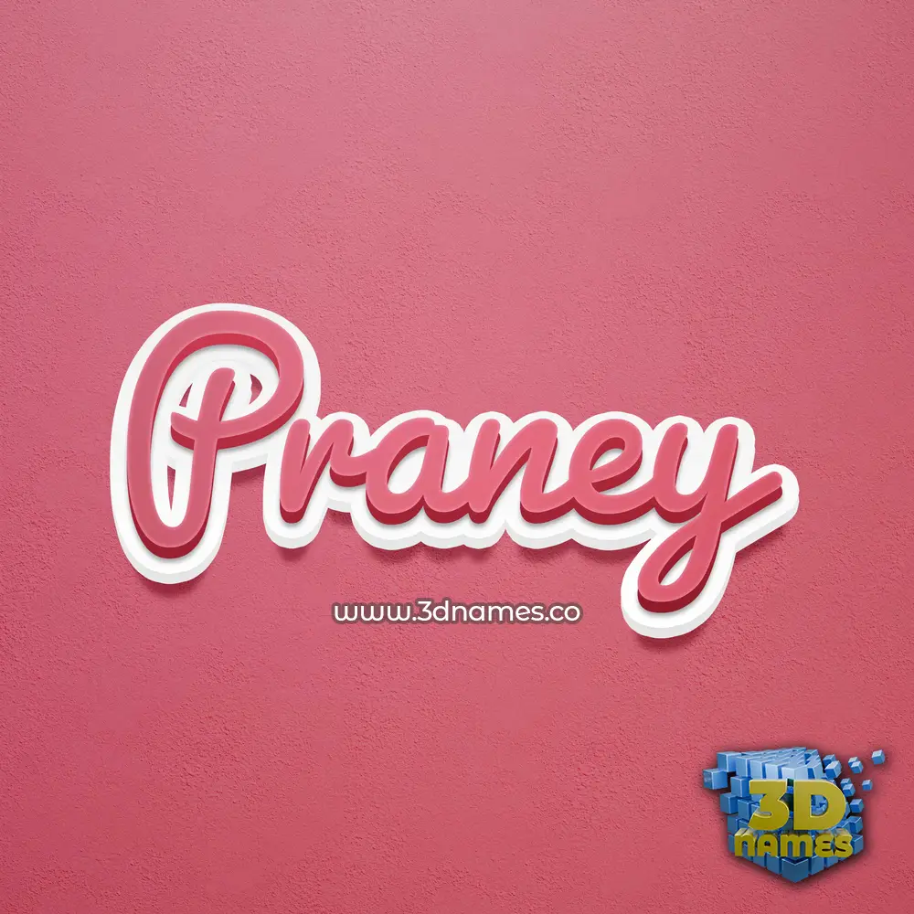 praney in Red Scribble style - 3D name wallpaper