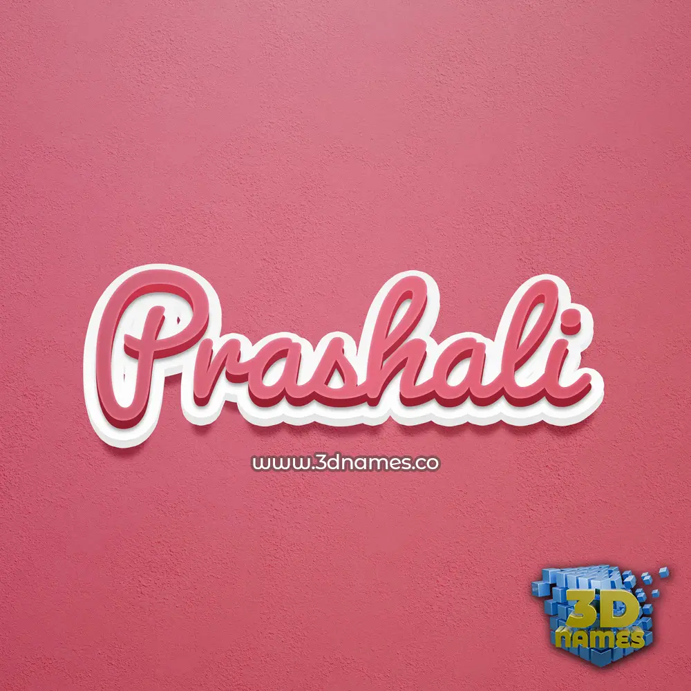 prashali in Red Scribble style - 3D name wallpaper