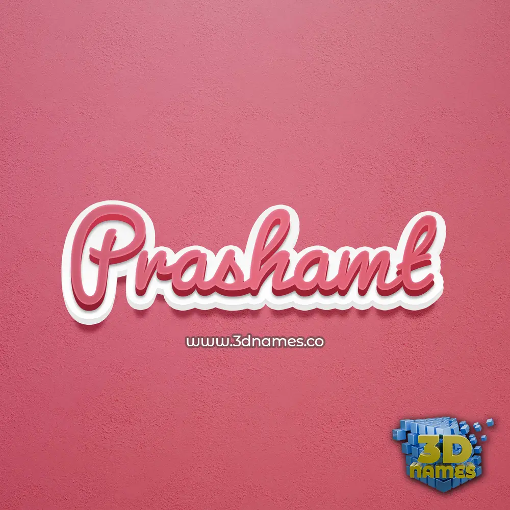 prashamt in Red Scribble style - 3D name wallpaper