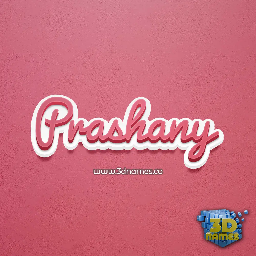 prashany in Red Scribble style - 3D name wallpaper