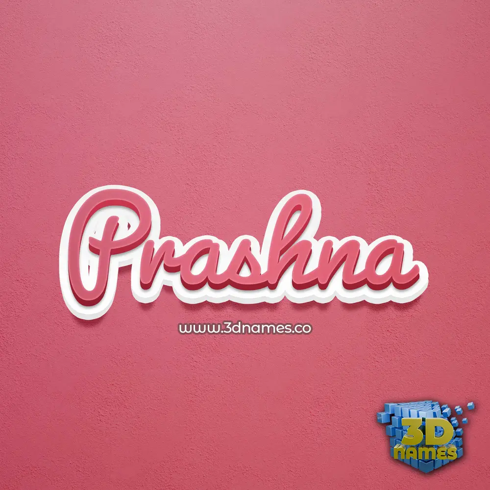 prashna in Red Scribble style - 3D name wallpaper
