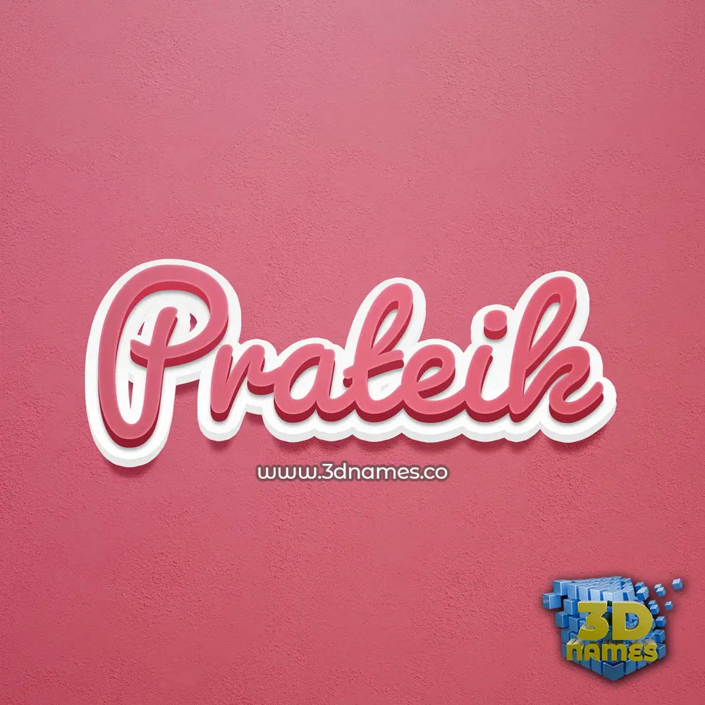 prateik in Red Scribble style - 3D name wallpaper