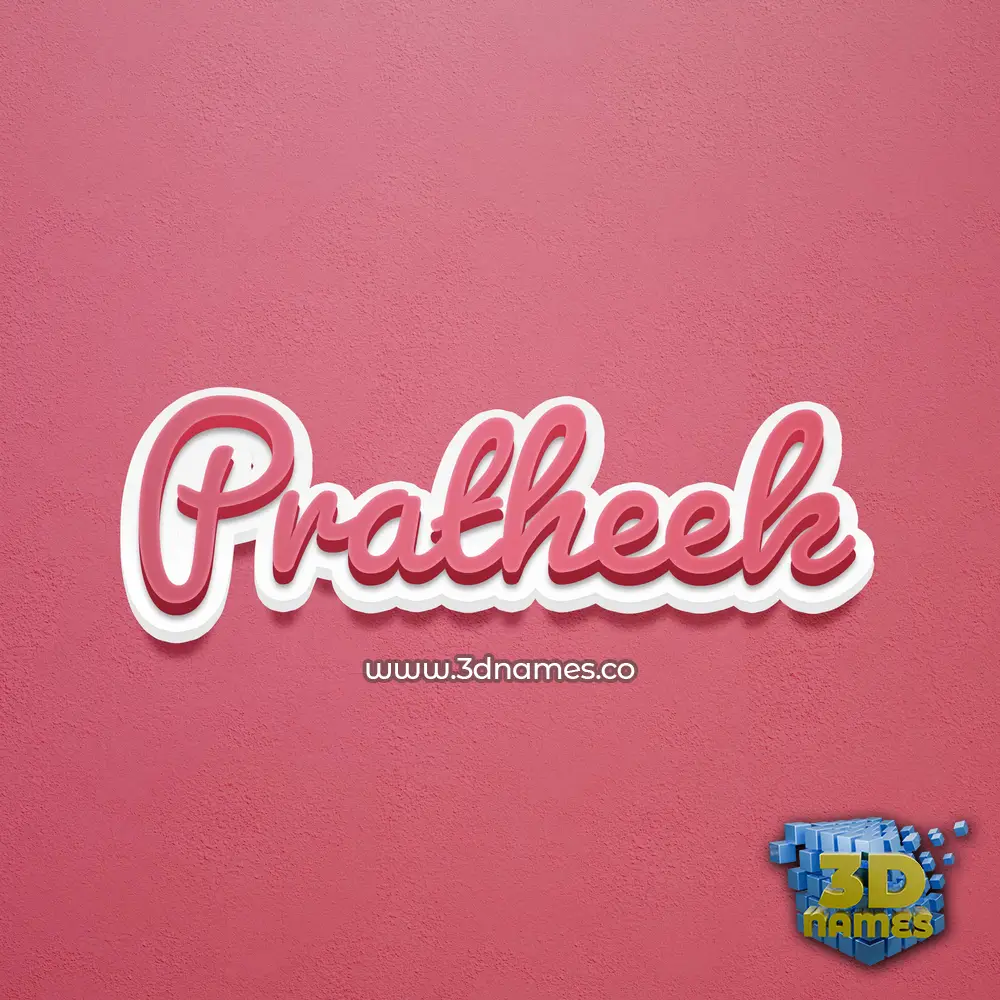 pratheek in Red Scribble style - 3D name wallpaper