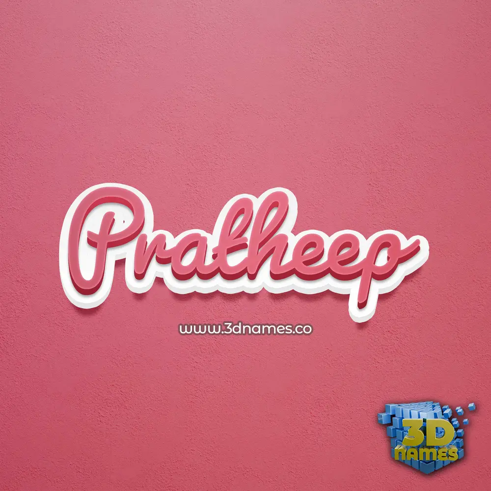 pratheep in Red Scribble style - 3D name wallpaper