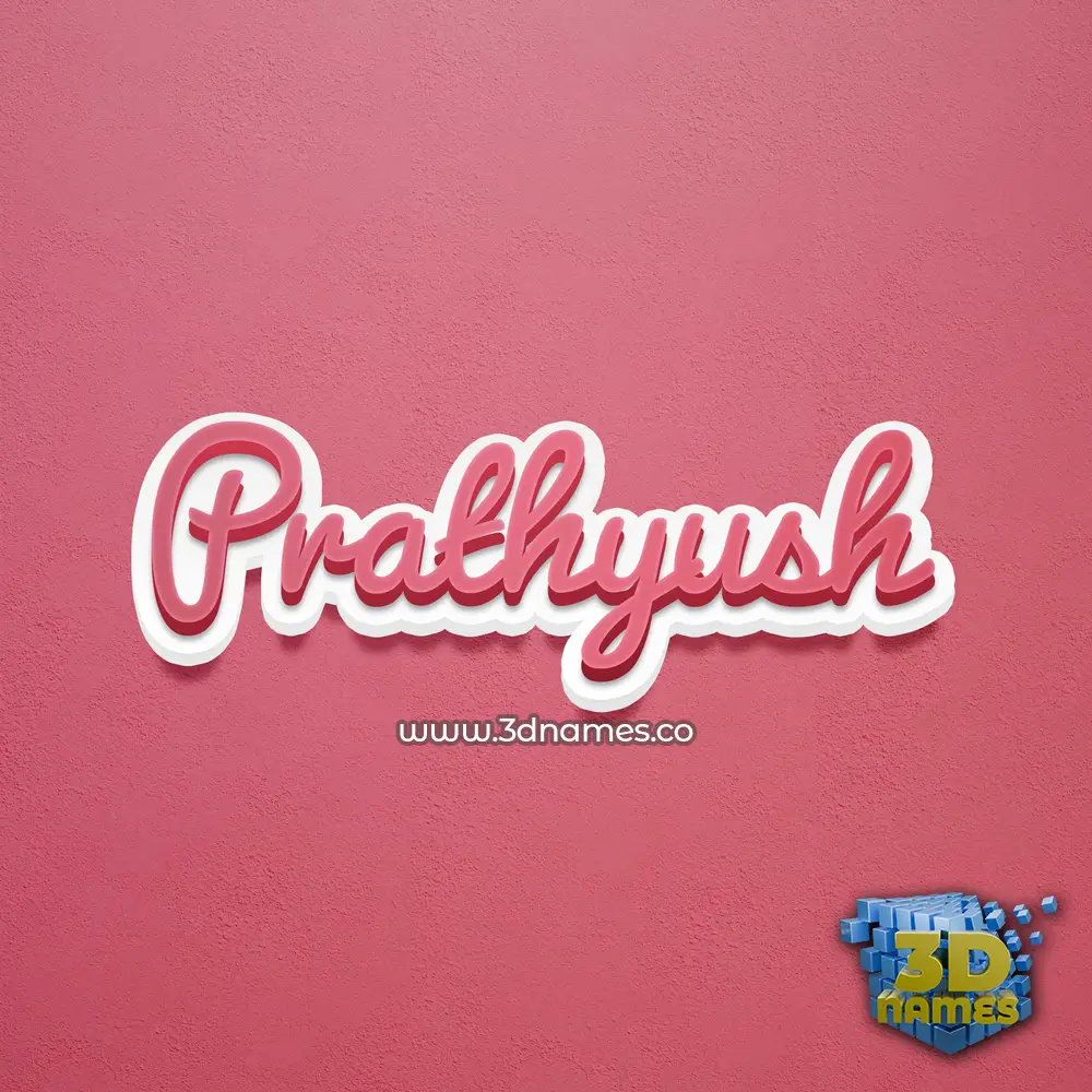 prathyush in Red Scribble style - 3D name wallpaper