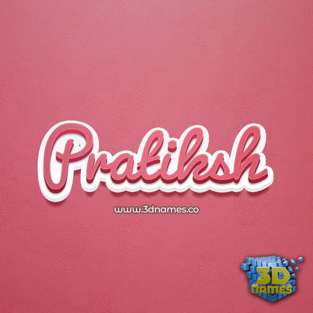 pratiksh in Red Scribble style - 3D name wallpaper