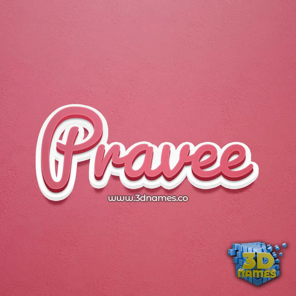 pravee in Red Scribble style - 3D name wallpaper
