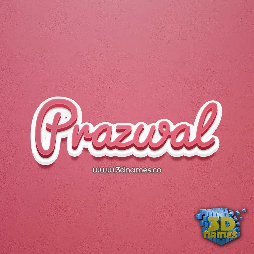 prazwal in Red Scribble style - 3D name wallpaper