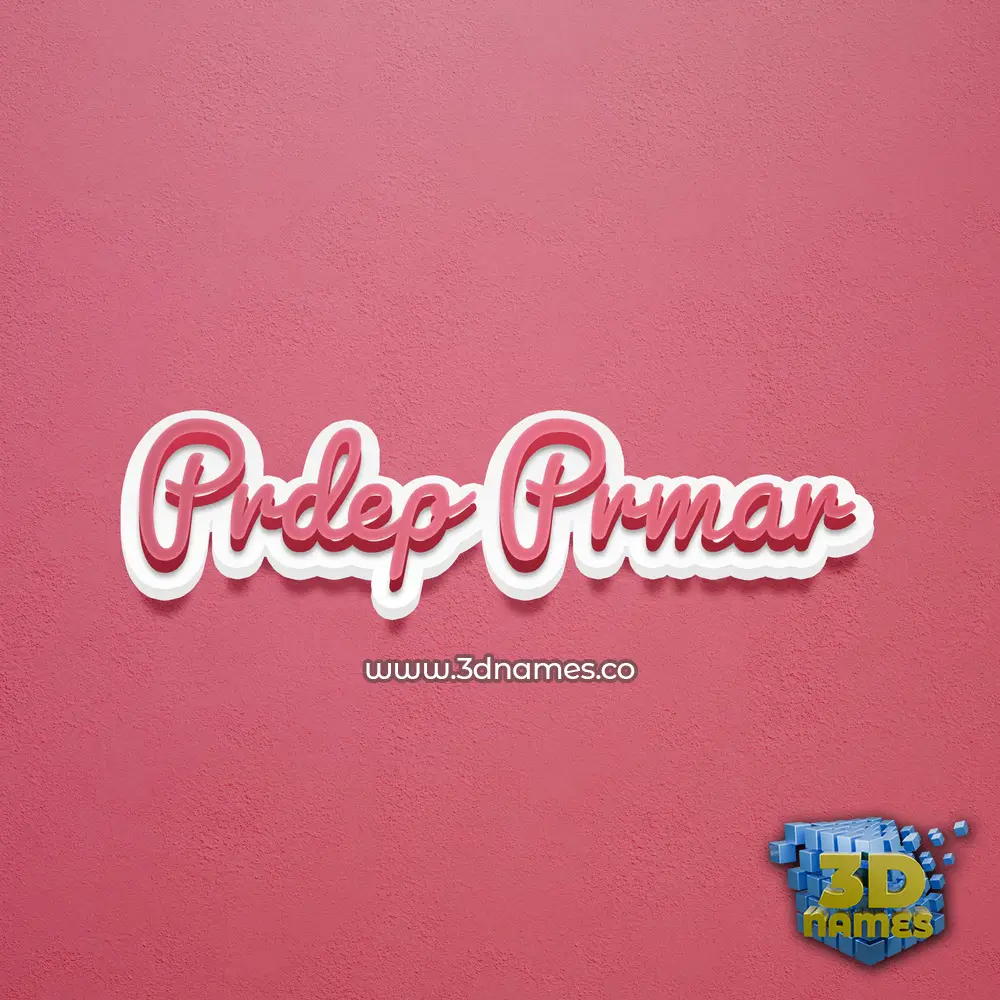 prdep prmar in Red Scribble style - 3D name wallpaper