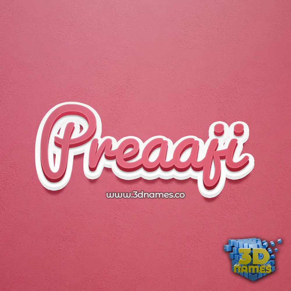 preaaji in Red Scribble style - 3D name wallpaper