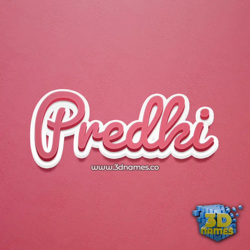 predki in Red Scribble style - 3D name wallpaper
