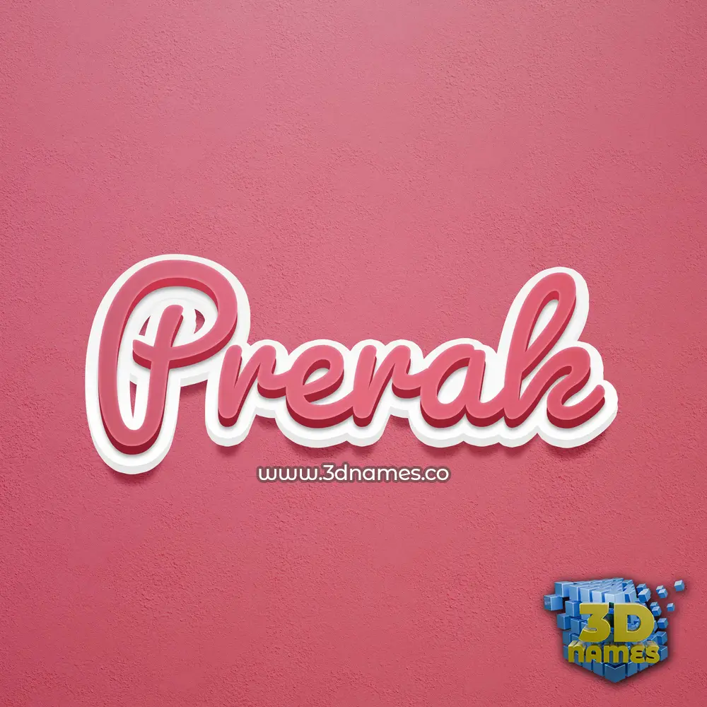 prerak in Red Scribble style - 3D name wallpaper