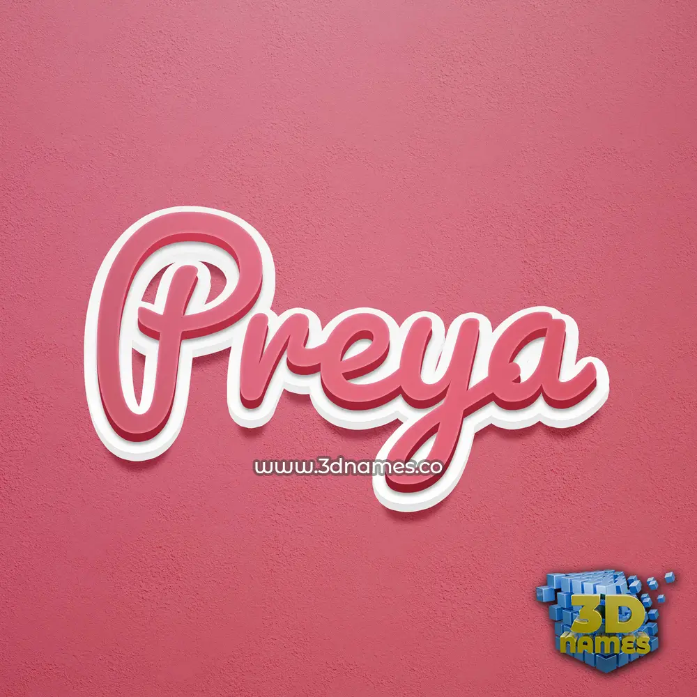preya in Red Scribble style - 3D name wallpaper