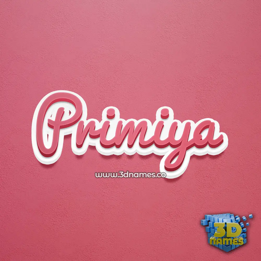 primiya in Red Scribble style - 3D name wallpaper