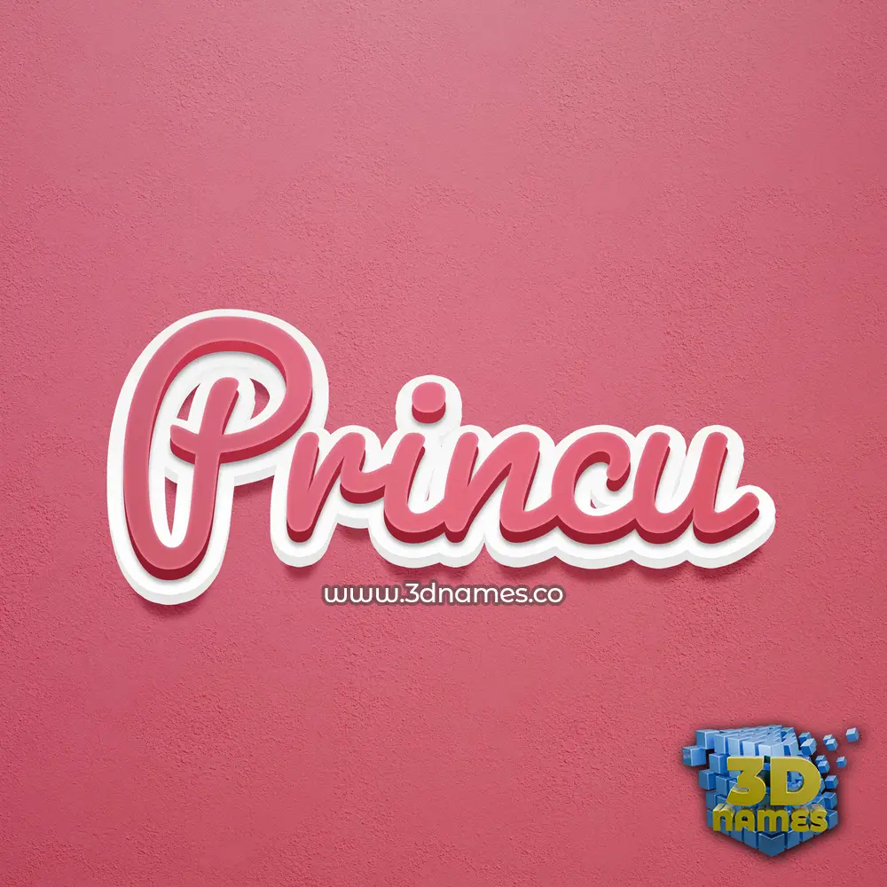 princu in Red Scribble style - 3D name wallpaper