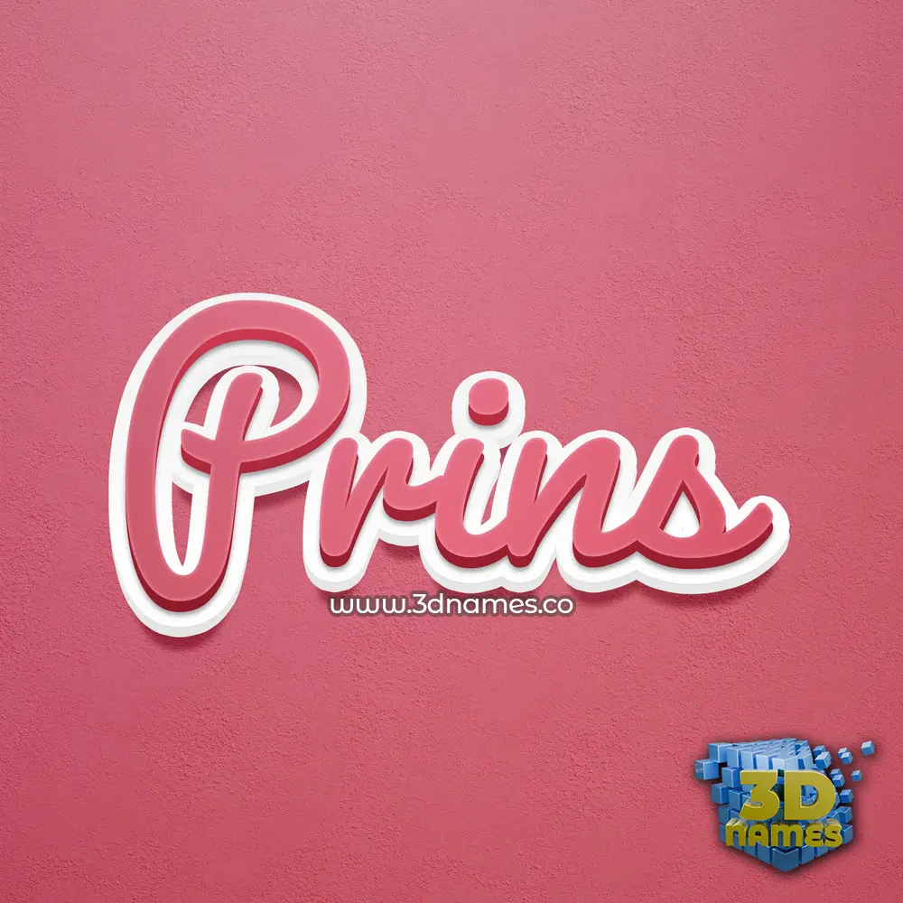 prins in Red Scribble style - 3D name wallpaper