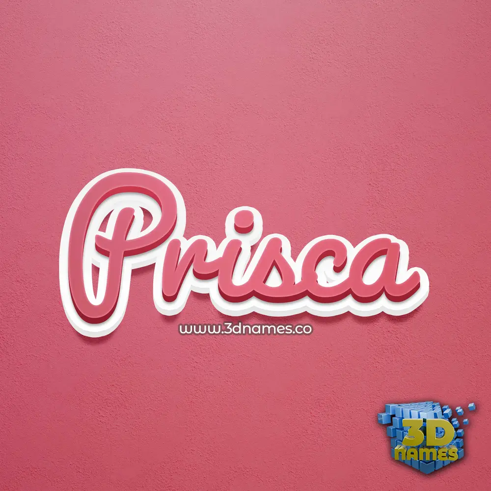 prisca in Red Scribble style - 3D name wallpaper