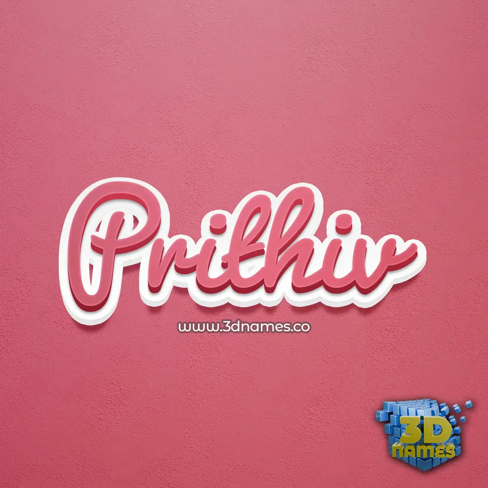 prithiv in Red Scribble style - 3D name wallpaper
