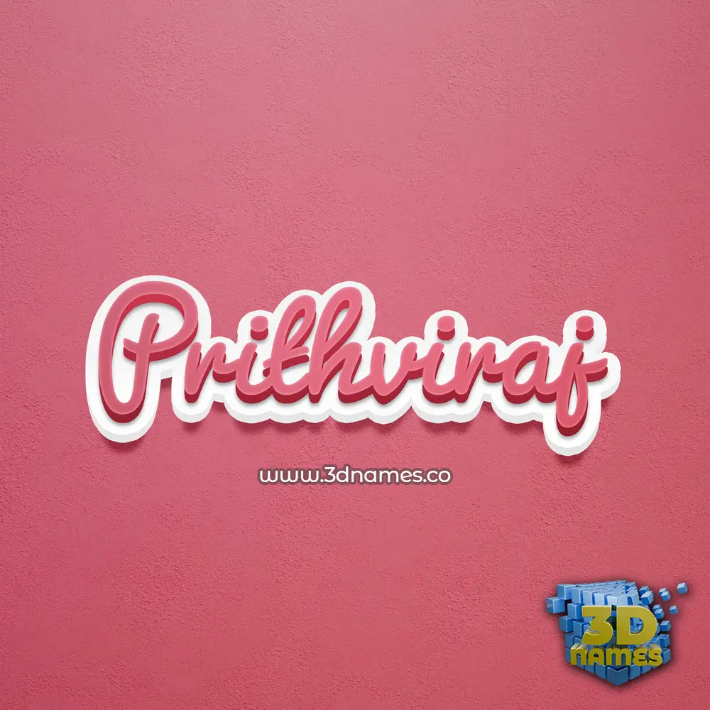 prithviraj in Red Scribble style - 3D name wallpaper
