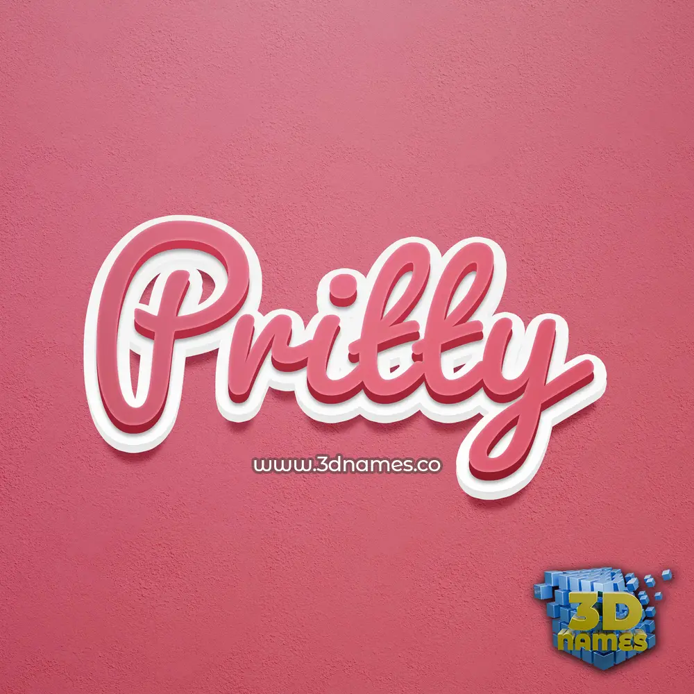pritty in Red Scribble style - 3D name wallpaper pritty in Red Scribble style - 3D name wallpaper