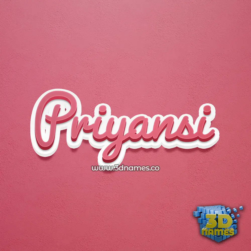 priyansi in Red Scribble style - 3D name wallpaper