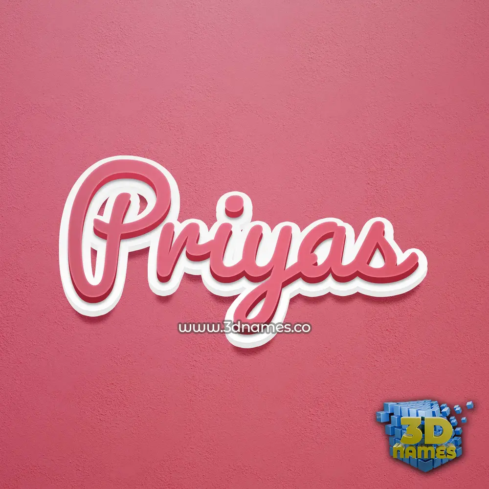 priyas in Red Scribble style - 3D name wallpaper