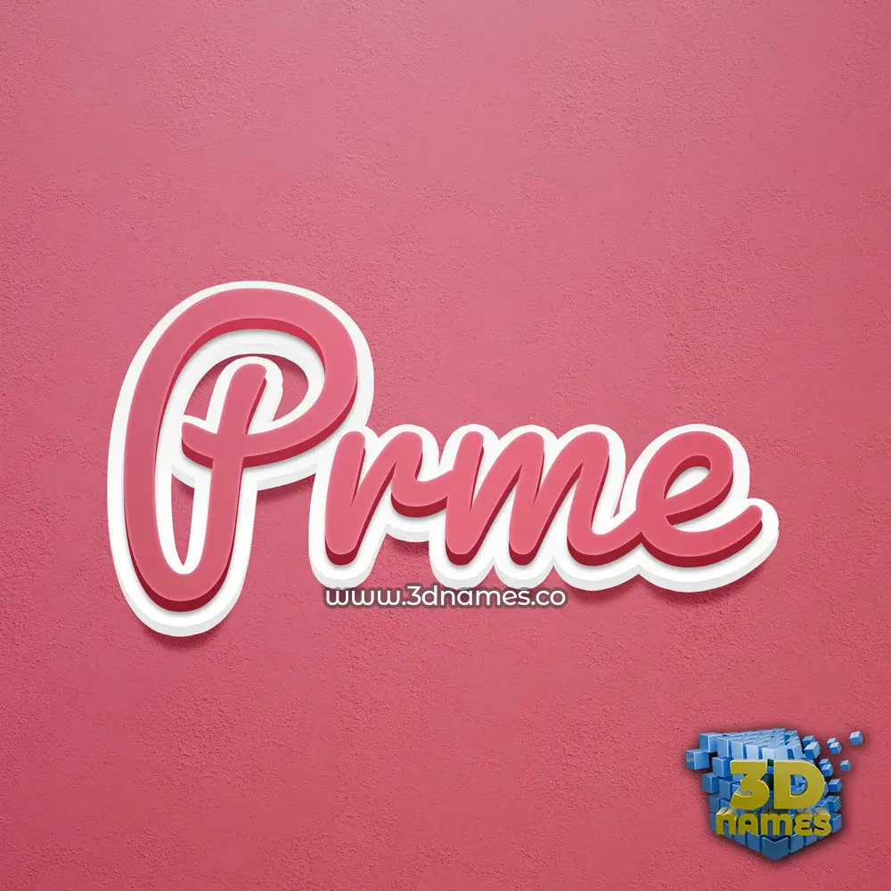 prme in Red Scribble style - 3D name wallpaper