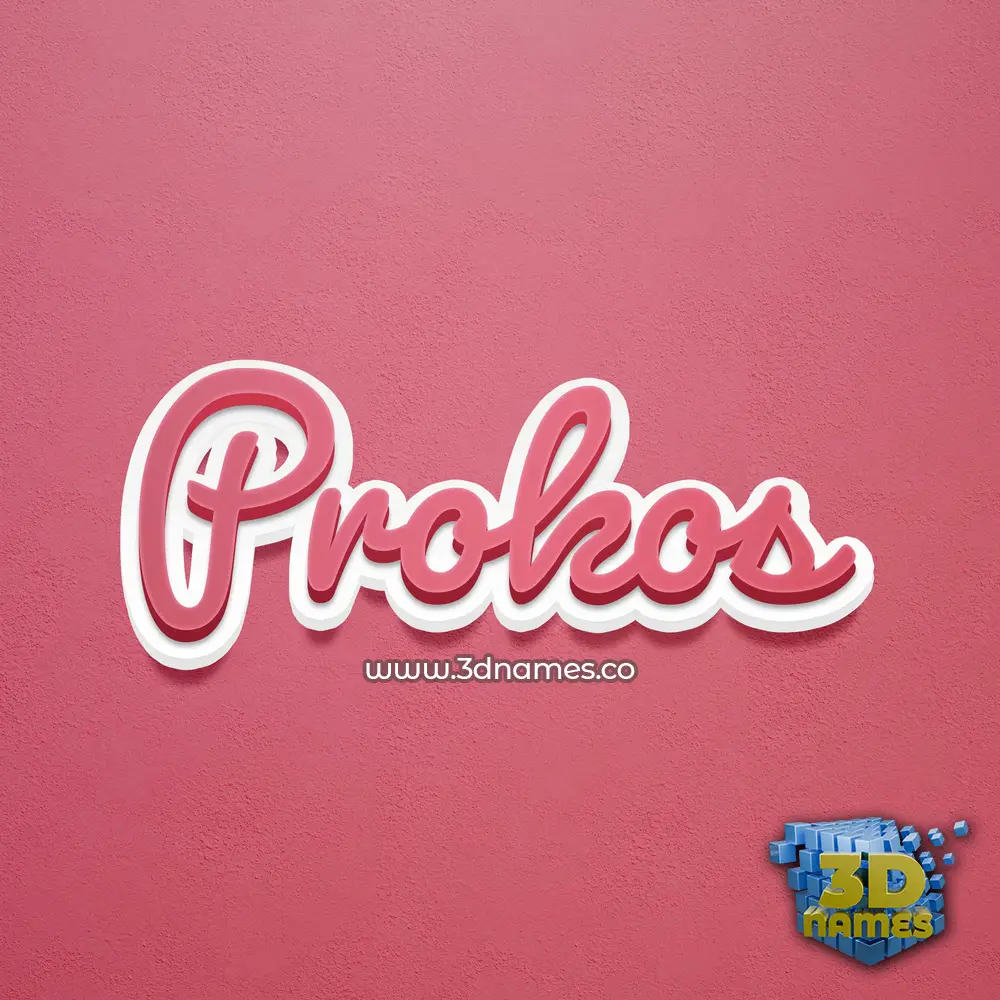 prokos in Red Scribble style - 3D name wallpaper
