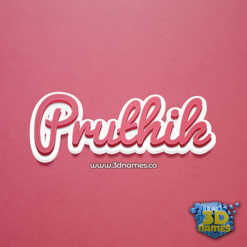 pruthik in Red Scribble style - 3D name wallpaper
