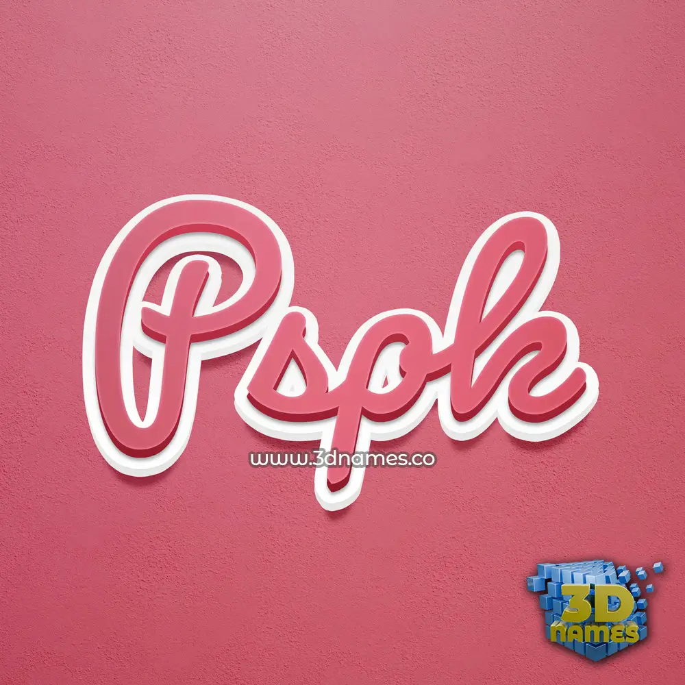 pspk in Red Scribble style - 3D name wallpaper
