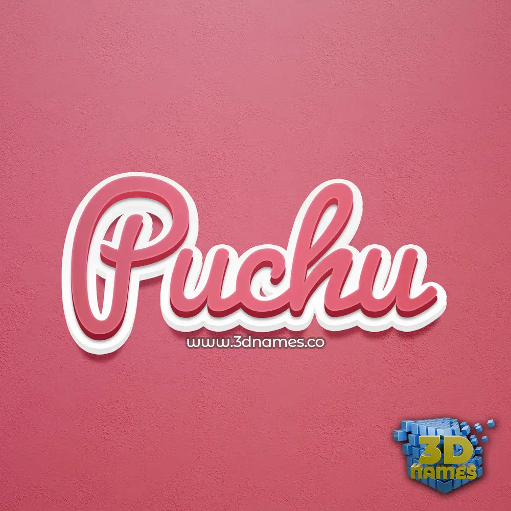 puchu in Red Scribble style - 3D name wallpaper