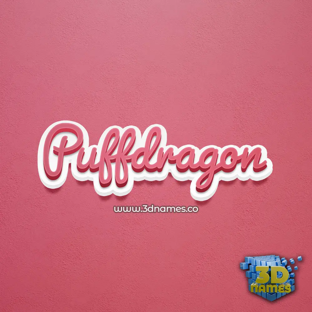 puffdragon in Red Scribble style - 3D name wallpaper
