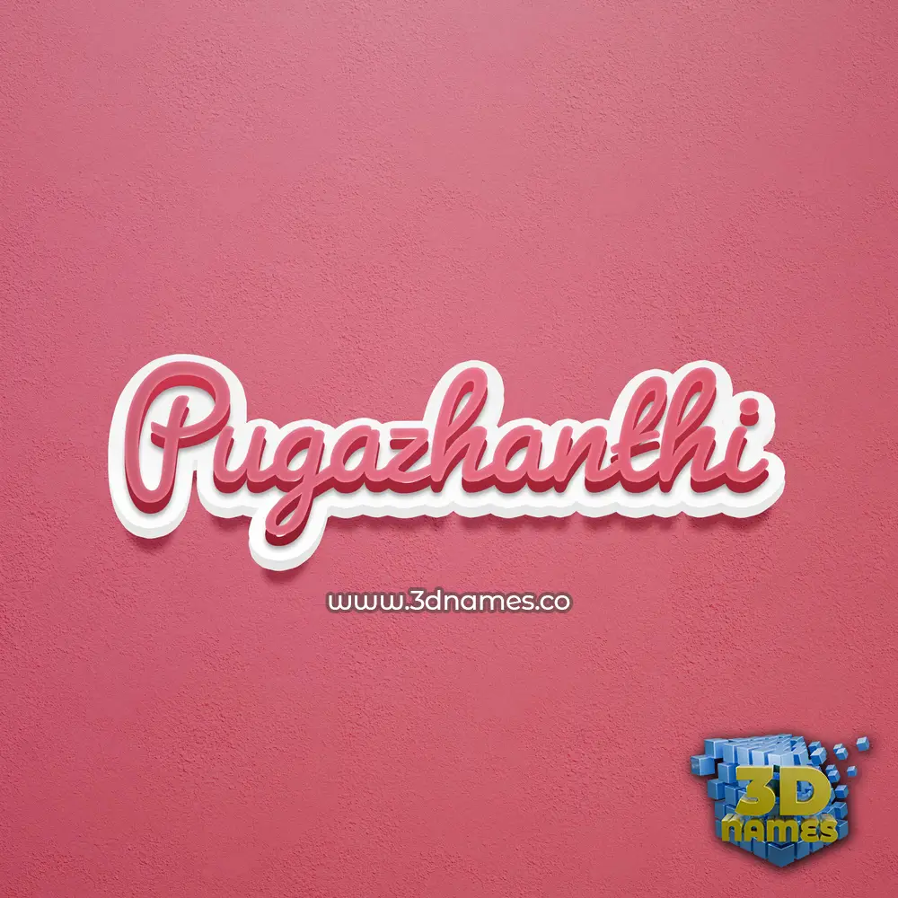 pugazhanthi in Red Scribble style - 3D name wallpaper