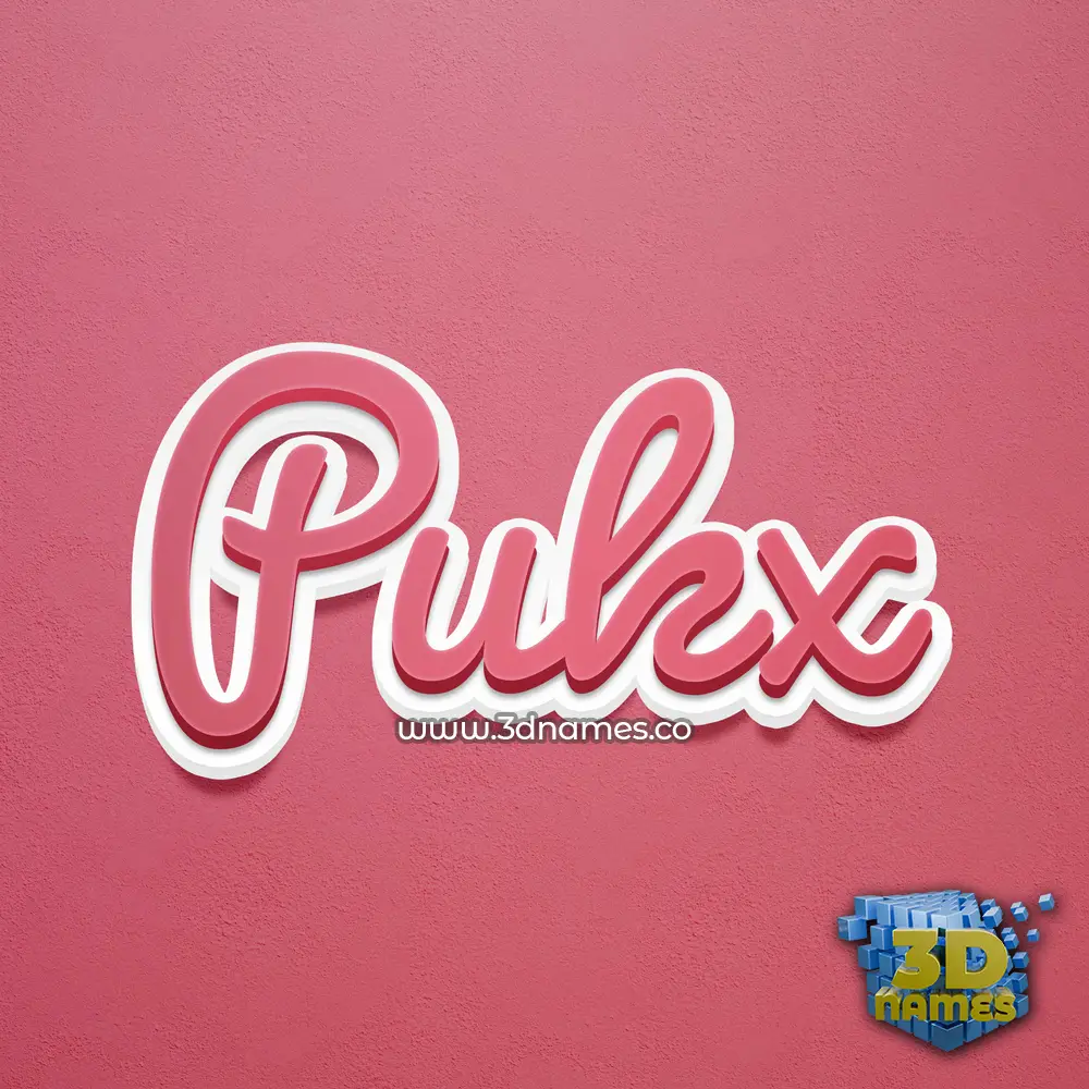pukx in Red Scribble style - 3D name wallpaper
