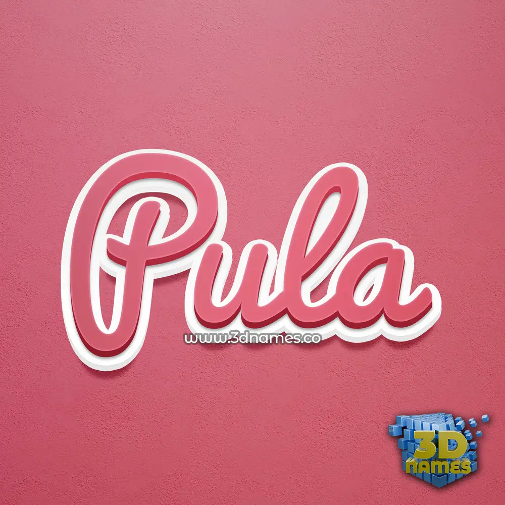 pula in Red Scribble style - 3D name wallpaper