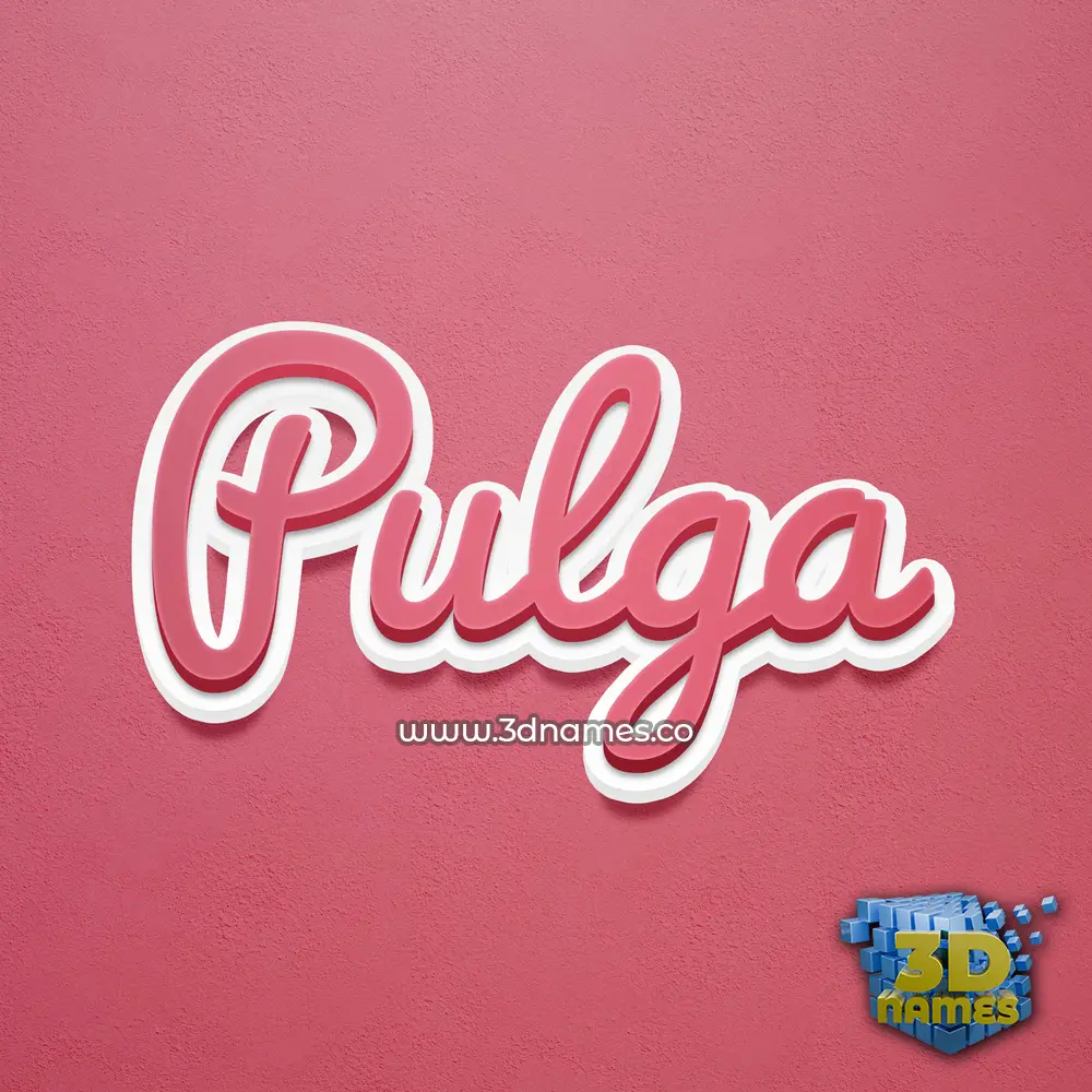 pulga in Red Scribble style - 3D name wallpaper