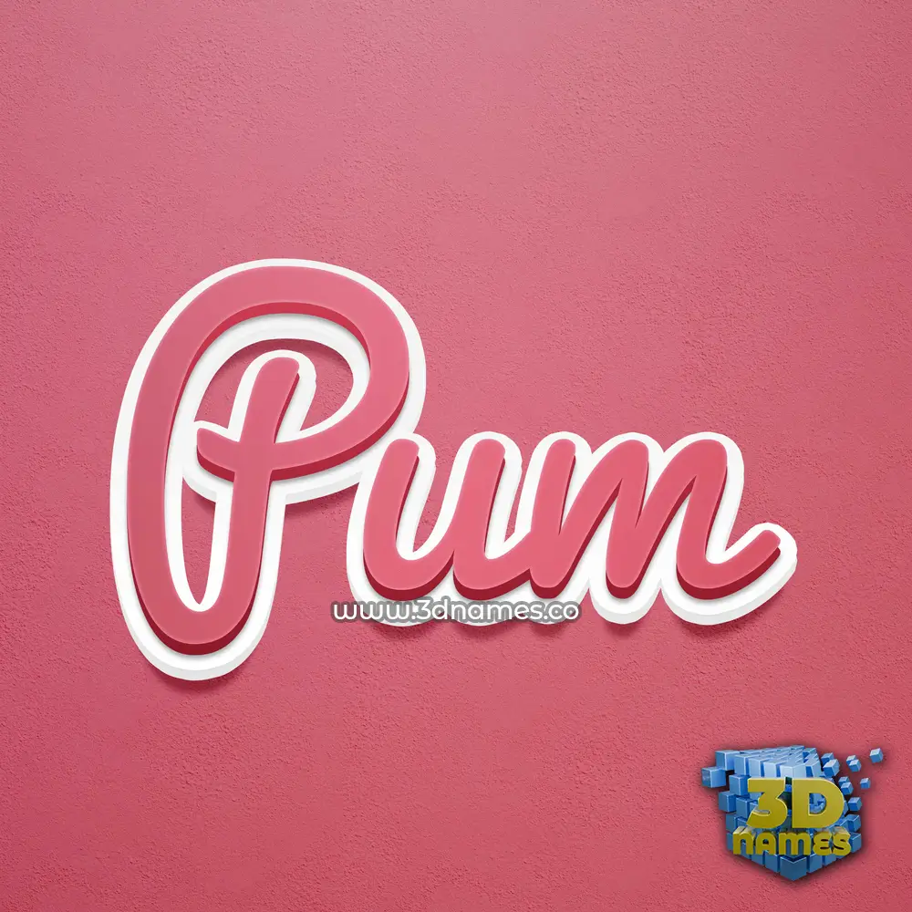 pum in Red Scribble style - 3D name wallpaper pum in Red Scribble style - 3D name wallpaper