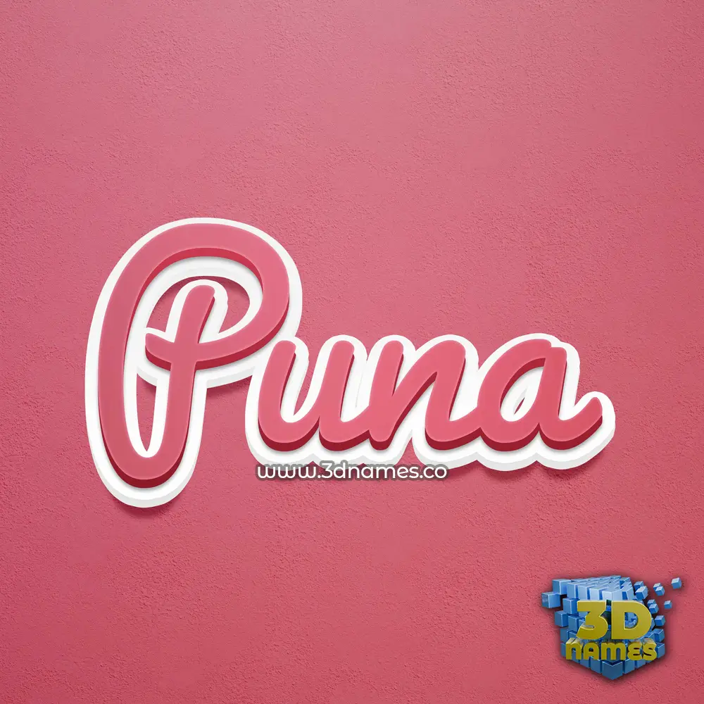 puna in Red Scribble style - 3D name wallpaper