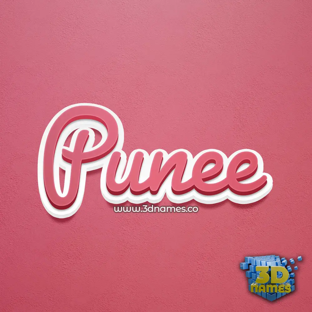 punee in Red Scribble style - 3D name wallpaper