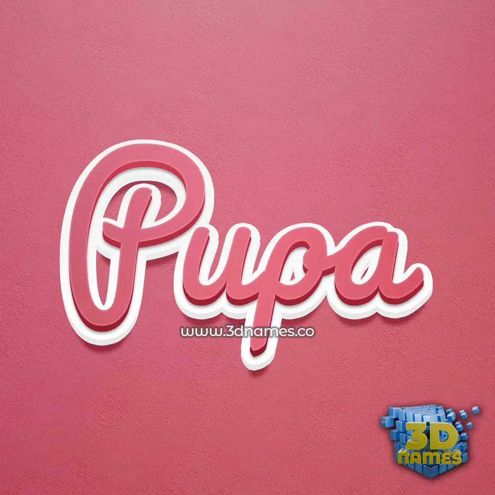 pupa in Red Scribble style - 3D name wallpaper