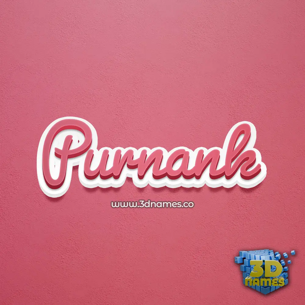 purnank in Red Scribble style - 3D name wallpaper