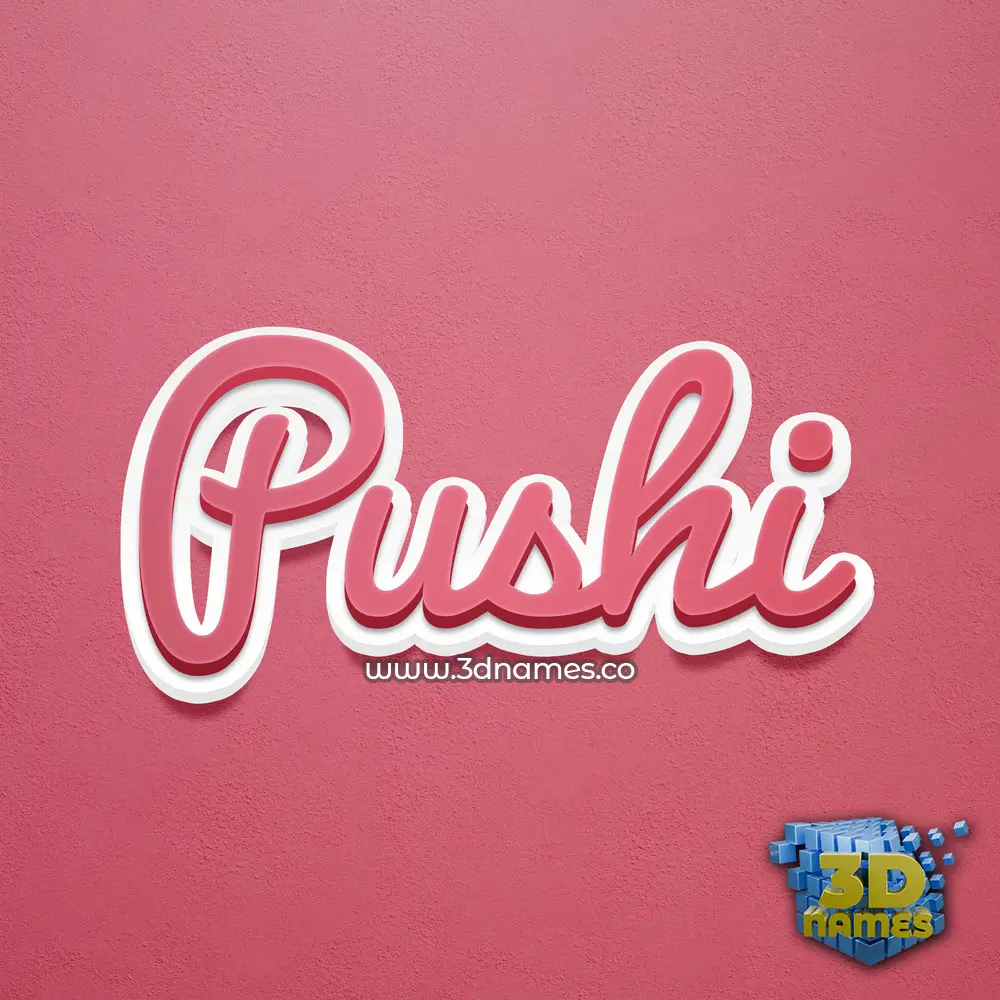 pushi in Red Scribble style - 3D name wallpaper pushi in Red Scribble style - 3D name wallpaper